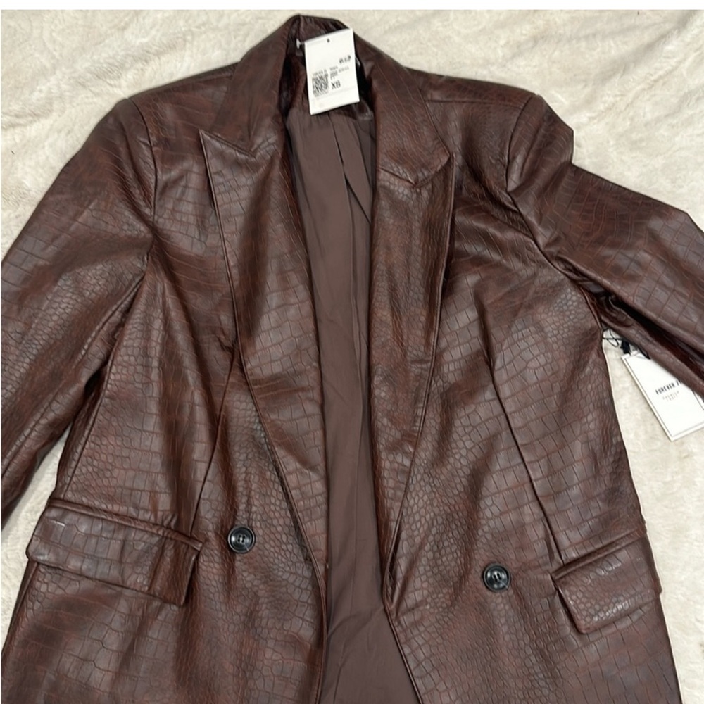 Brown leather blazer